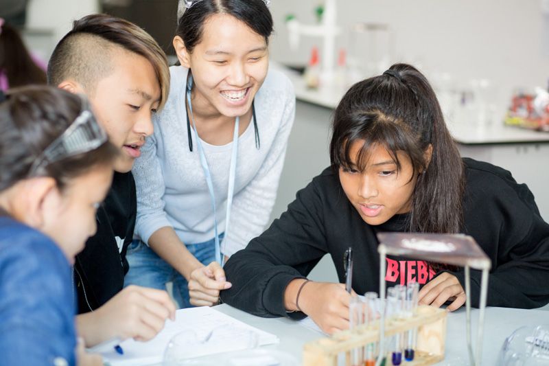 Students conducting a science experiment.