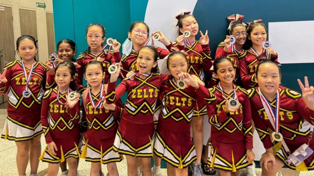 Sri Emas International School cheerleading team, Zelts, cheering their hearts out at the Cheer Out Loud Cheerleading Competition 2023.