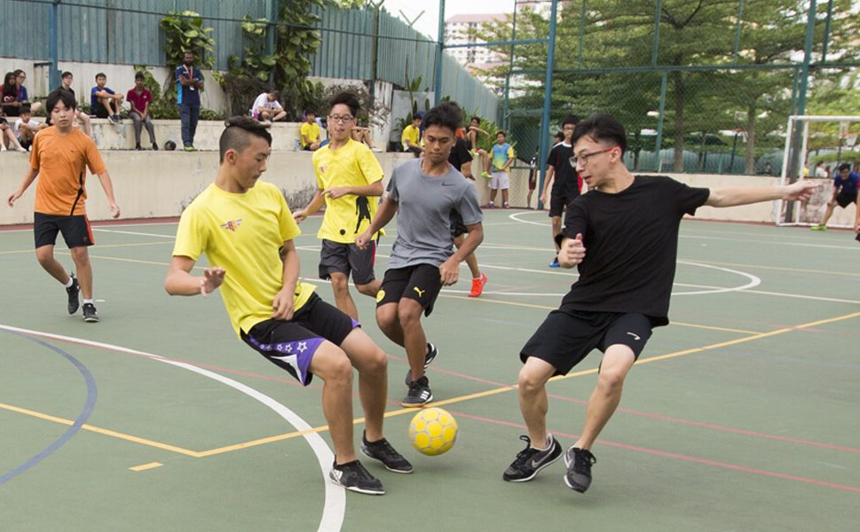 Students playing Futsal in Sri Emas International School.