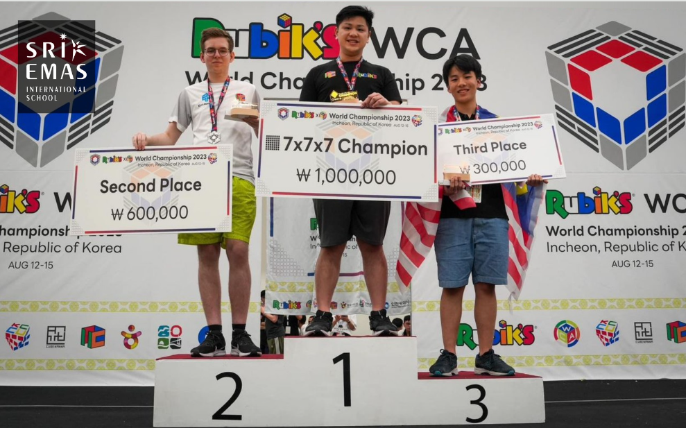 Lim Hung, a student from Sri Emas International School won 3rd place in the 7x7x7 Rubik's WCA World Championship 2023 event.