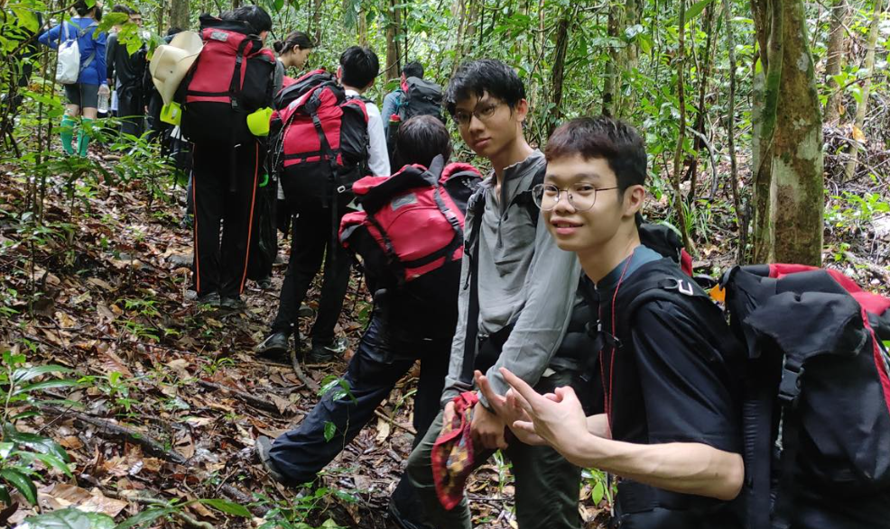 Sri Emas International School secondary students trekking during their student leadership camp in Langkawi.